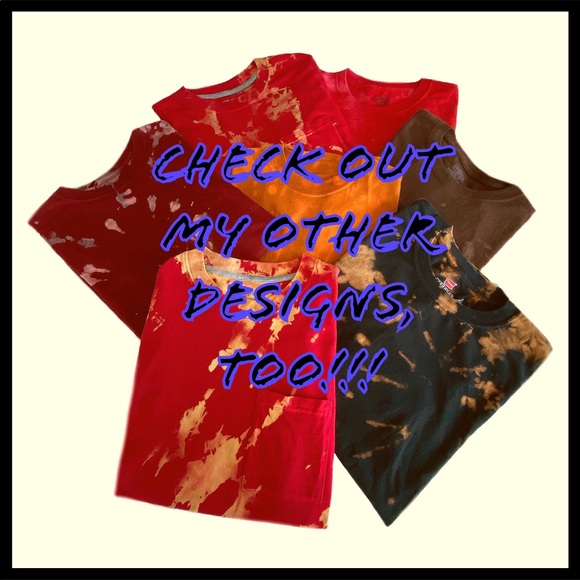 🆕Reverse Tie Dye Custom Made Sweet Orange T-shirt - Picture 7 of 8